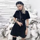 Corduroy Short-sleeve Slim-fit Qipao