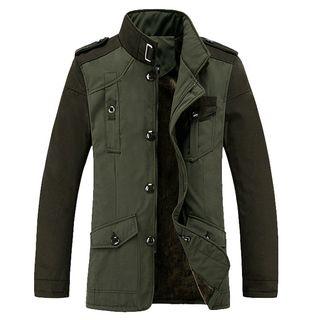 Fleece-lined Paneled Zip Jacket