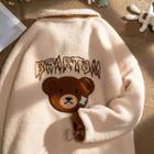 Faux Shearling Embroider Oversize Jacket