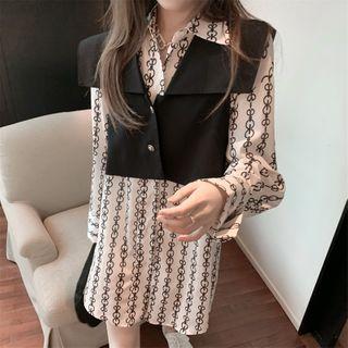 Patterned Shirt / Single-breasted Vest