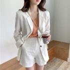 Set Of Linen Small Suit Shorts And Top