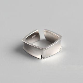Sterling Silver Square Open Ring Silver - Adjustable