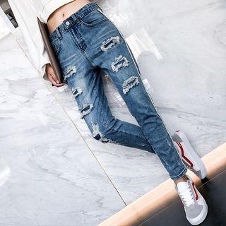 Frayed Slim-fit Jeans