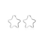 Fashion Simple Hollow Star Earrings Silver - One Size