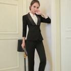 Jacket / Tie-neck Blouse / Slim-fit Pants / Pencil Skirt