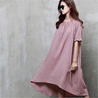 Frill-trim Dip-back Dress