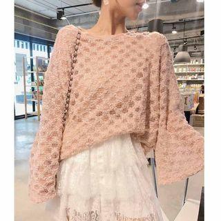 Long Sleeve Opne Knit Top
