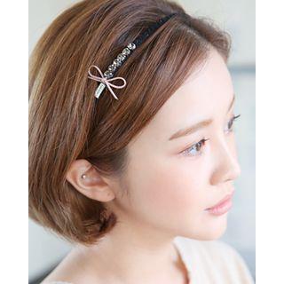 Rhinestone Ribbon Slim Hair Band
