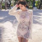 Lace Long-sleeve Beach Cover-up