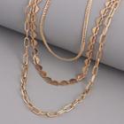 Heart Chunky Chain Layered Alloy Necklace Gold - One Size