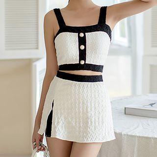 Set: Two Tone Swim Top + Bottom