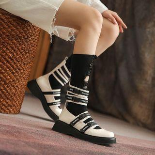 Genuine Leather Platform Lettering Shoes