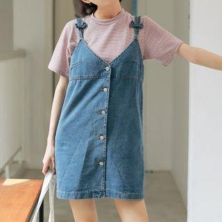Denim Mini Spaghetti Strap Dress