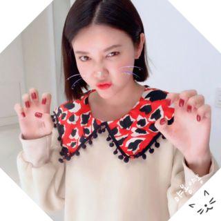 Collar-detail Ruffle-hem Long Pullover Dress