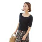 Square-neck Slim-fit Knit Top