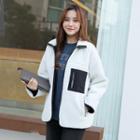 Stand-collar Reversible Zip-up Jacket