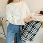 Plus Size Colored Round-neck T-shirt