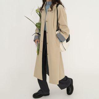 Long Button Coat Khaki - One Size