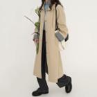 Long Button Coat Khaki - One Size