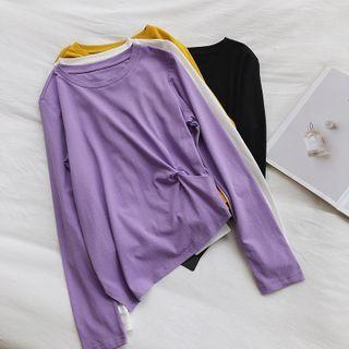 Long Sleeve Twist-front Top