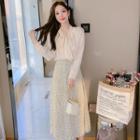 Set: Ribbon Blouse + Floral Skirt