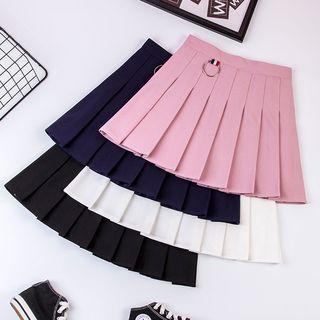 Ring Detail Pleated Skirt