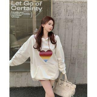 Heart Hoodie White - One Size