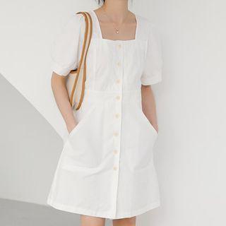 Short-sleeve Button Up Dress