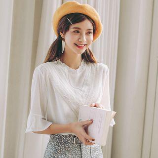 Plain Lace Loose-fit Blouse