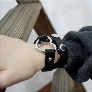 Heart Hoop Faux Leather Choker / Bracelet