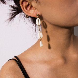 Shell Faux Pearl Drop Earring 1 Pair - Gold - One Size
