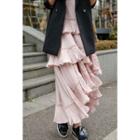 Spaghetti-strap Layered Maxi Dress