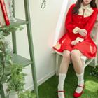 Contrast-trim Flared Mini Shirtdress With Ribbon