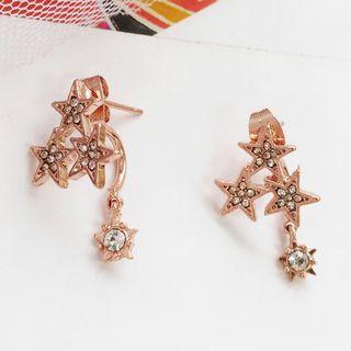 Rhinestone Star Dangle Earring 1 Pair - Ear Studs - One Size
