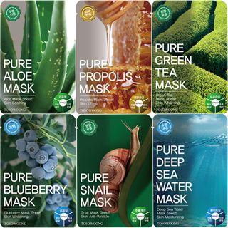 Tosowoong - Pure Green Tea Mask Pack 10pcs