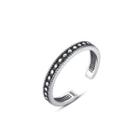 925 Sterling Silver Simple Fashion Geometric Dot Adjustable Open Ring Silver - One Size