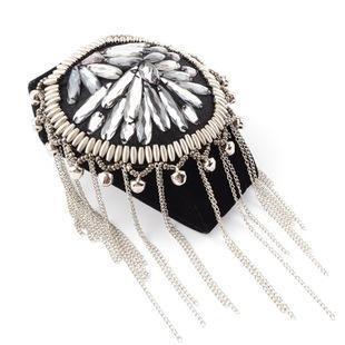 Studded Fringed Shoulder Brooch