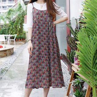 Print Spaghetti Strap Chiffon Dress