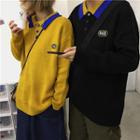 Couple Matching Lettering Polo Sweater
