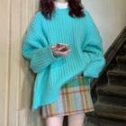 Set : Knit Wide Sweater + A-line Skirt