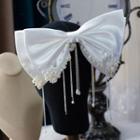Wedding Embellished Bow Hair Clip White - One Size