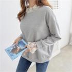 Lace-trim Loose-fit Sweatshirt