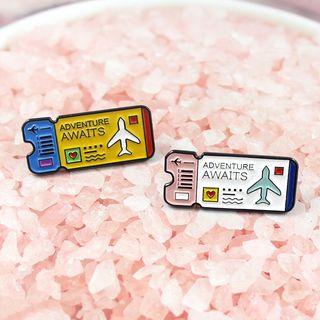 Air Ticket Alloy Brooch