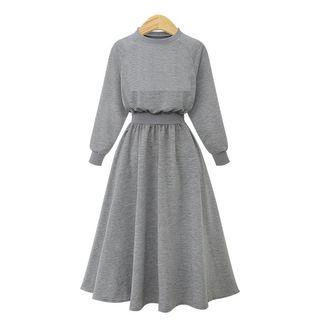 Long-sleeve Midi A-line Pullover Dress
