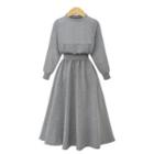 Long-sleeve Midi A-line Pullover Dress