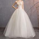 Strapless Embroidered Wedding Ball Gown / Set