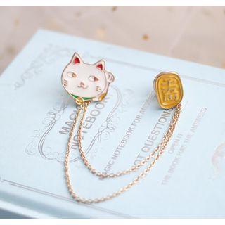 Alloy Cat Chained Brooch