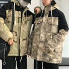 Couple Matching Camo Hooded Padded Coat