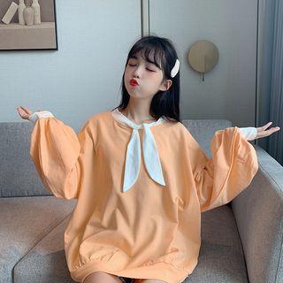 Contrast Trim Long-sleeve Sweatshirt