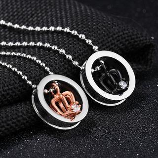 Couple Matching Crown Pendant Necklace